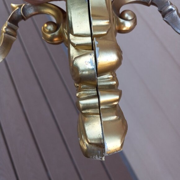 Vintage Syroco Gold Ornate Wall Sconces Candle Holders Set of 2 # 2336 DAMAGED - Picture 10 of 16
